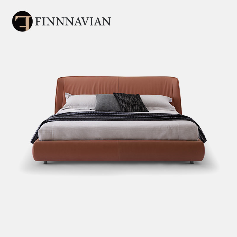 【十年质保】轻奢真皮落地双人床