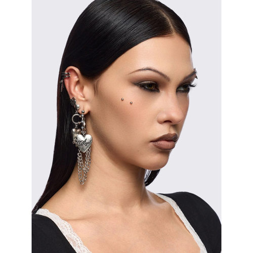 Mingay2k天使爱心耳钉耳夹套装