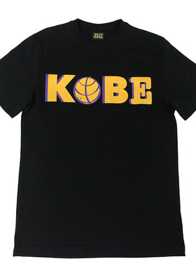 【TC17】原创纪念版KOBE印花潮流宽松嘻哈休闲小领口圆领短袖T恤