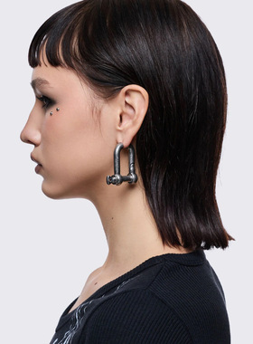 Minga新品  亚文化朋克 螺母/螺栓五金设计 耳钉耳夹耳环组合套装