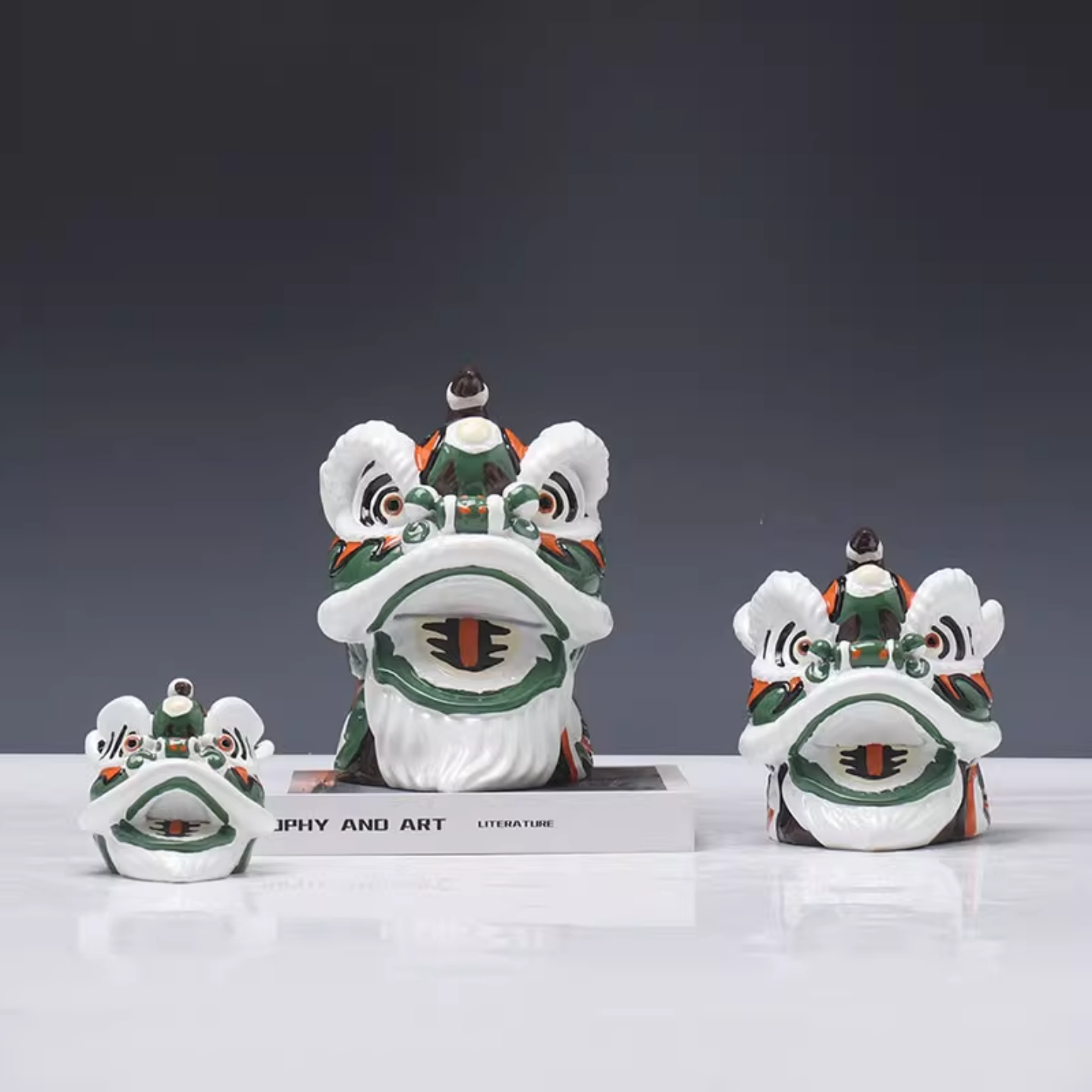 现代新中式国潮树脂狮子装饰品