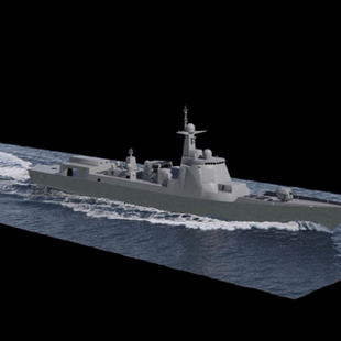 Houdini大型驱逐舰海面航行特效海军军舰海面白水解算含nuke工程