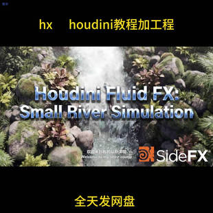 Houdini 21河流教程加工程Fluid FX: Small River 自动发货