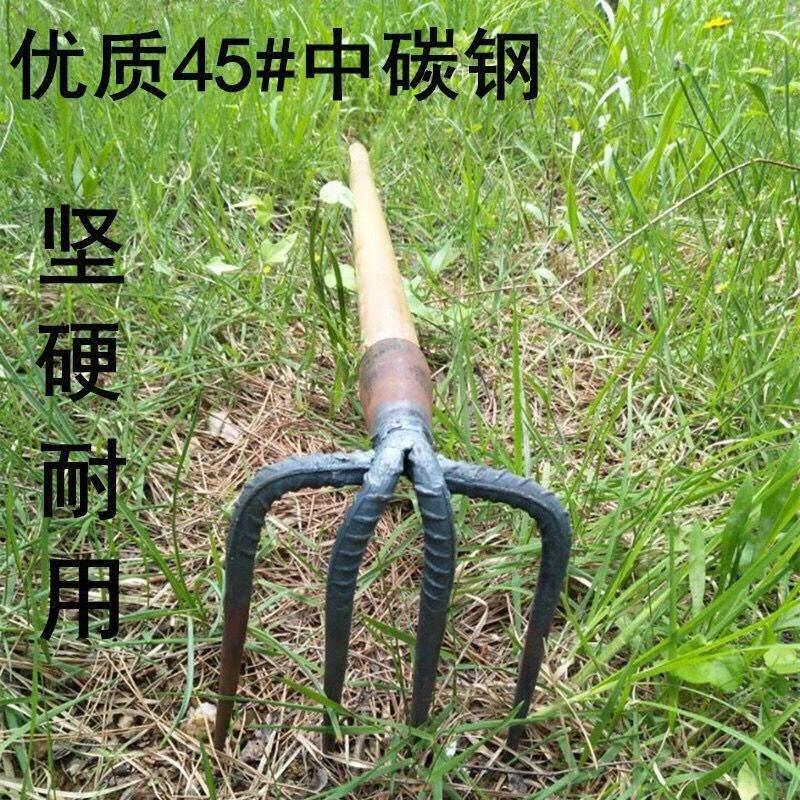 铁耙农用工具钢耙子抓钩钉耙二齿三齿四齿松土耙翻土耙泥耙园林耙