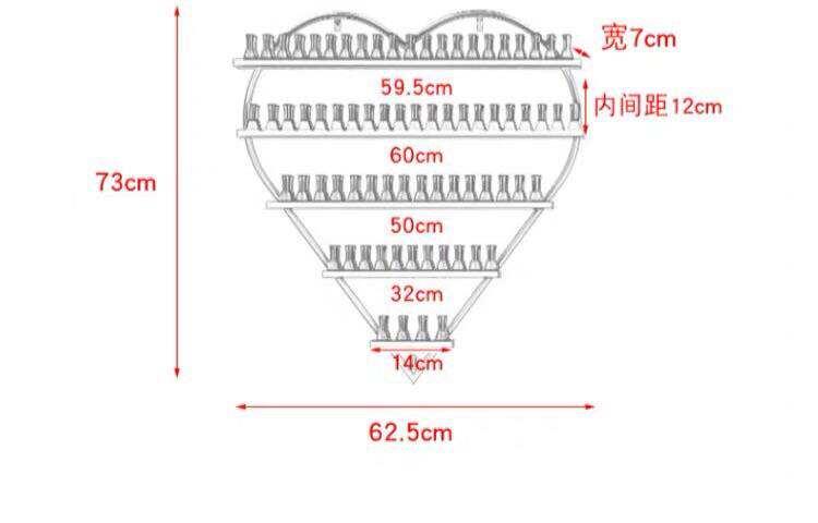 甲油展示架美甲货架置物架胶墙上壁挂心形美甲架店指甲油架子铁艺