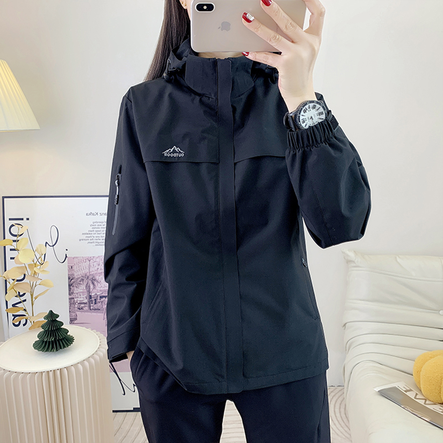 春秋冬冲锋衣男女户外防雨外套