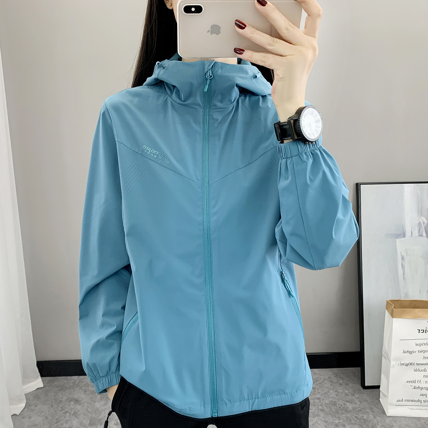 秋季单层冲锋风衣女新款外套运动登山休闲防风防水透气登山服套装