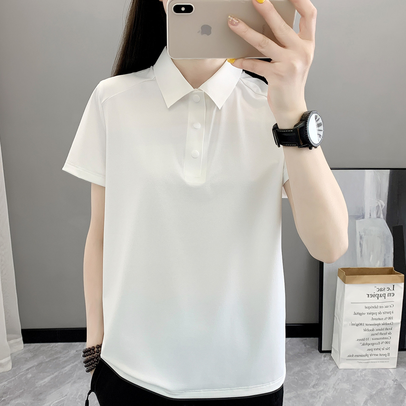 女夏季速干冰丝POLO衫可印LOGO