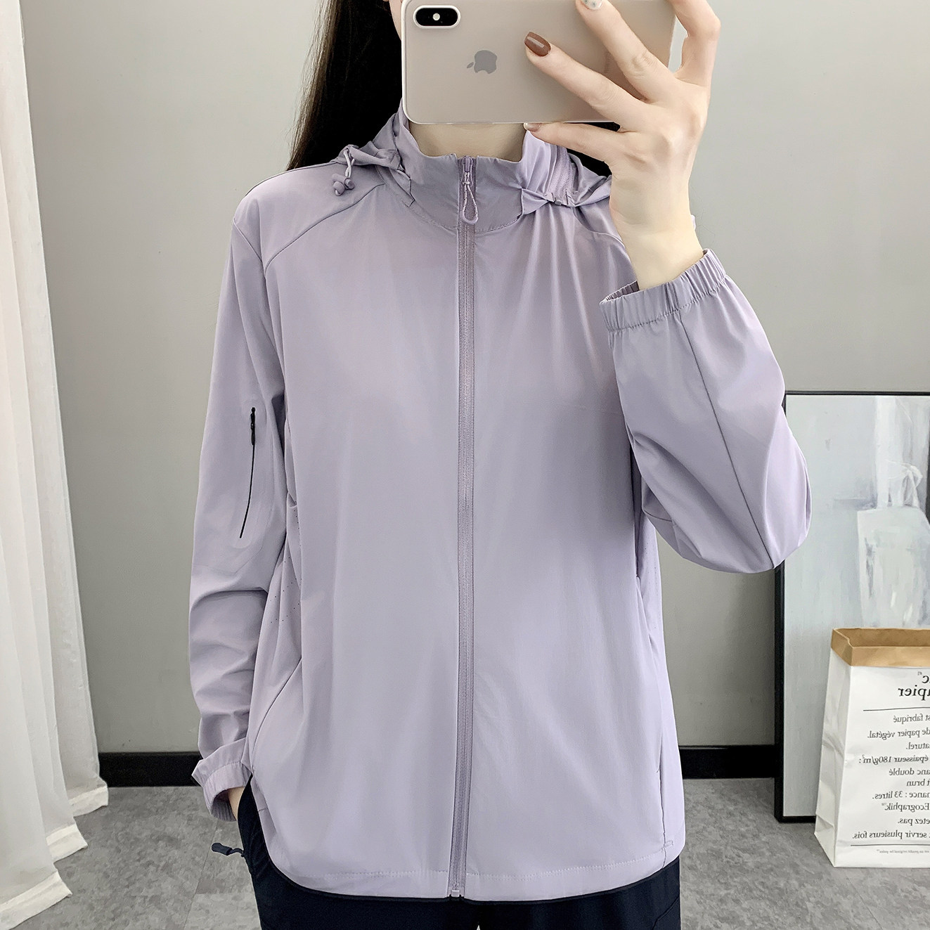 品牌防晒衣女夏季薄款户外宽松弹力透气冰丝防嗮登山服外套套装潮