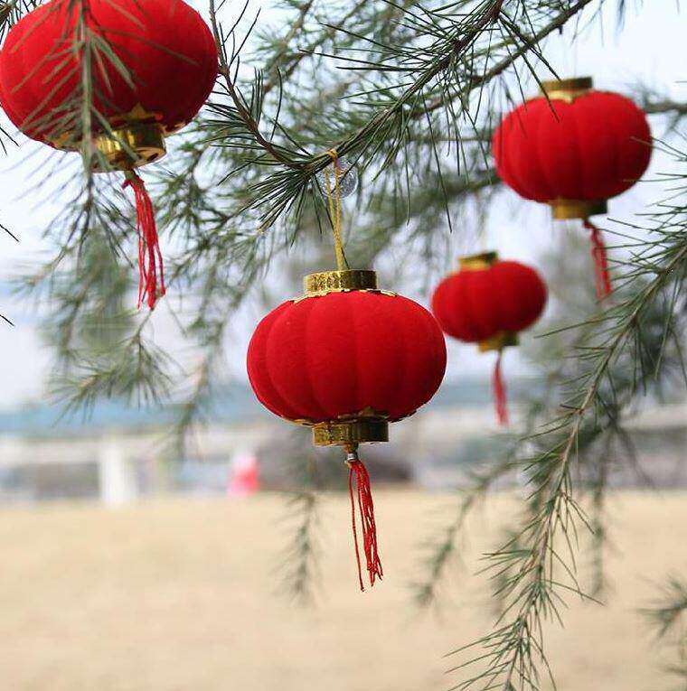 2021纸灯笼吊灯新年绸布用品广告小灯笼过节防晒春节铁口牛年印字