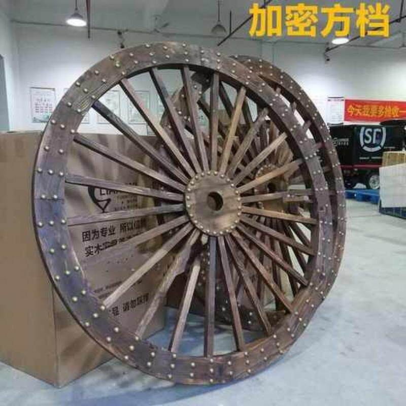 木车轮复古木质挂件酒吧咖啡厅背景墙装饰品实木制轮子仿旧轱辘头