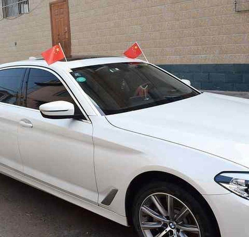 吸盘国旗汽车手持手拿车头车尾挂件后窗车上立体贴粘贴式装饰品