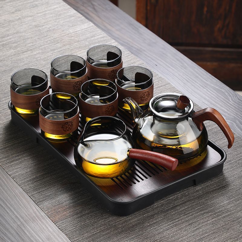 泡茶专用玻璃茶壶茶具套装办公室会客喝茶高档功夫茶杯耐高温防烫