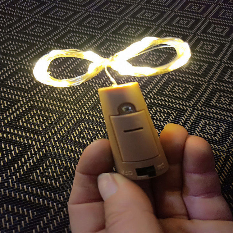 跨境铜线瓶塞灯串2米20led酒瓶圣诞酒瓶塞氛围铜线灯带装饰灯