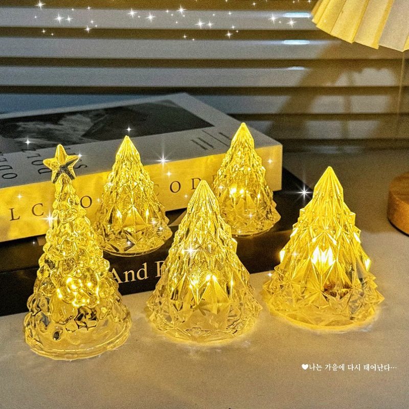 圣诞树星星小夜灯房间卧室装饰冰山氛围灯桌面摆件圣诞节礼品