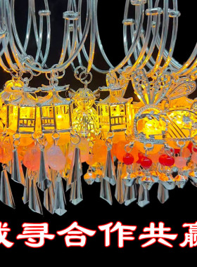 中式古韵国风发光手镯玲珑手环带灯古风铃铛饰品手串汉服饰品流苏