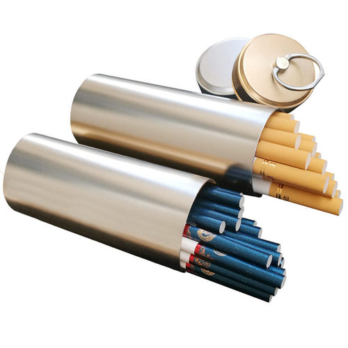 厂家细支烟盒40支装20只防水防潮男女士随身烟合圆形筒散烟罐