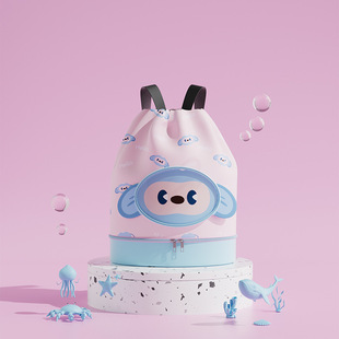 夏季卡通儿童干湿分离包带鞋仓泳衣收纳袋旅行包沙滩包双肩游泳包