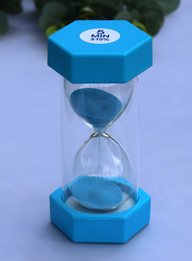 塑胶六角沙漏 30/60分钟儿童刷牙防摔计时器手工吹制家居摆件沙漏