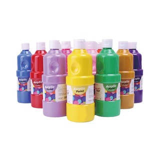 丙烯颜料大罐100 500ml环保美术专业水粉画防水涂鸦墙绘丙烯颜料