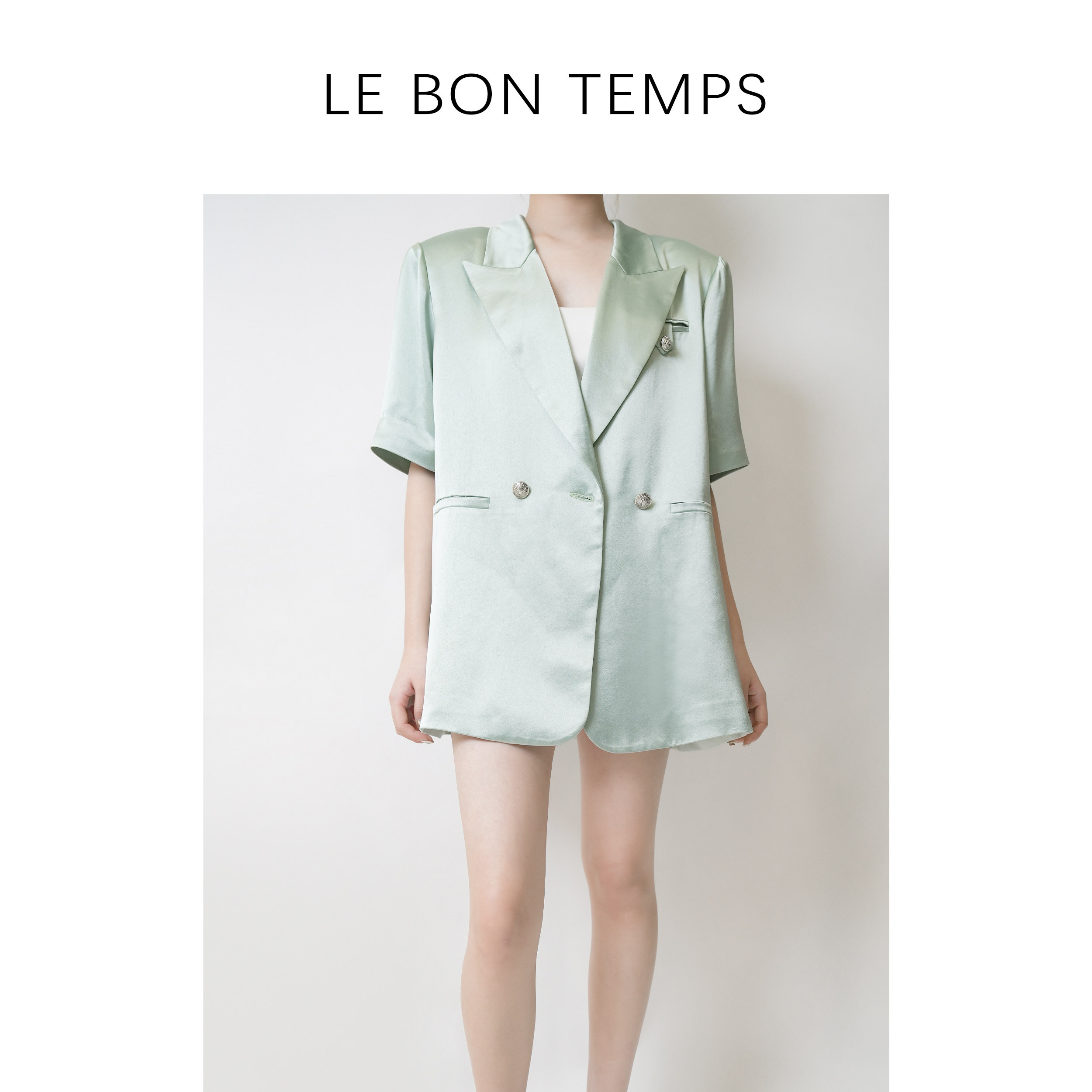 LE BON TEMPS女士西服外套宽松醋酸材质休闲薄款c800968