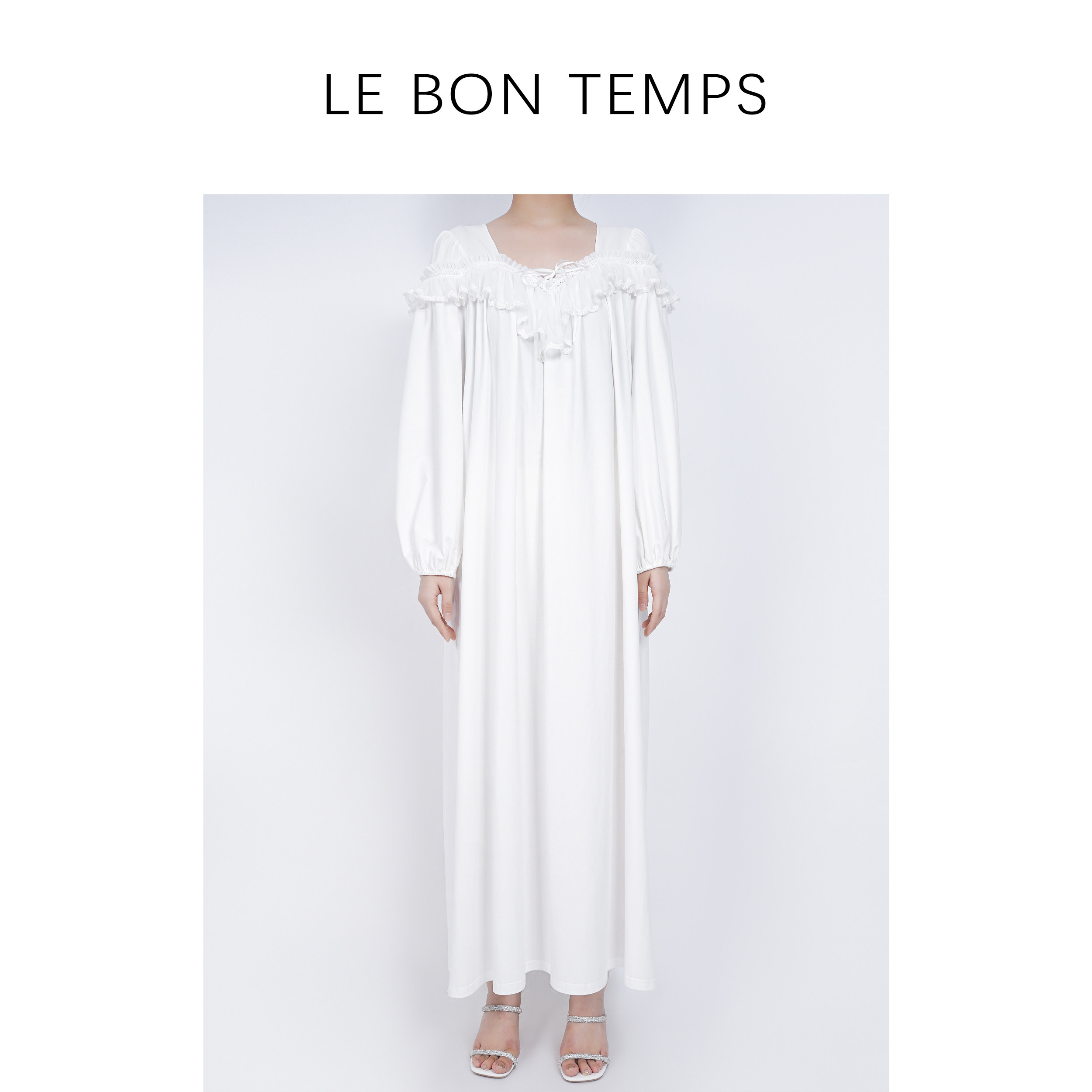 【LE BON TEMPS】长袖纯色针织棉甜美法式复古睡衣c801132
