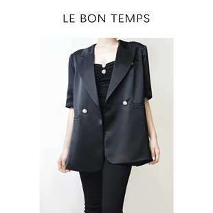LE BON TEMPS 女士西装外套双排扣宽松休闲显瘦c800968A