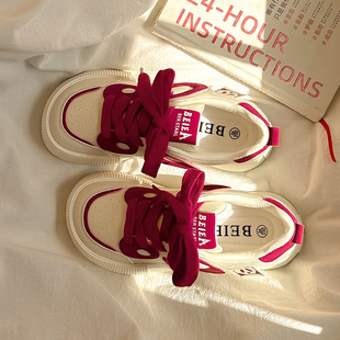 日本offcat小白鞋女2025新款草莓熊百搭休闲港风板鞋ins潮