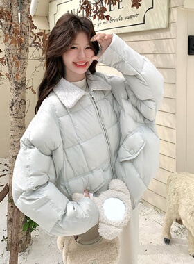 日本offcat浅蓝色小个子羽绒服女2025冬新款巨好看的韩版宽松洋气