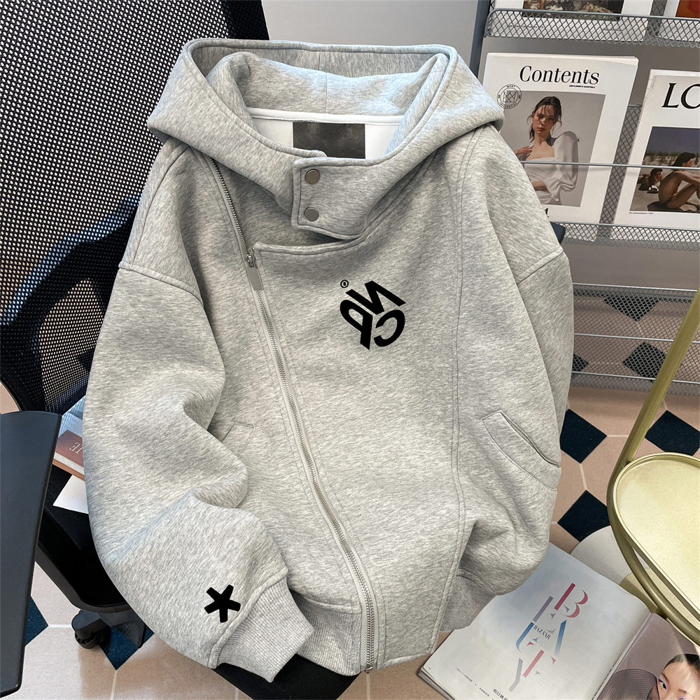 日本offcat美式高级感hiphop连帽开衫卫衣女秋冬休闲百搭空气层加