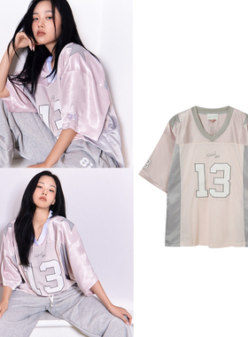 日本offcat 2000archives球衣短袖女宽松休闲运动美式复古t恤夏