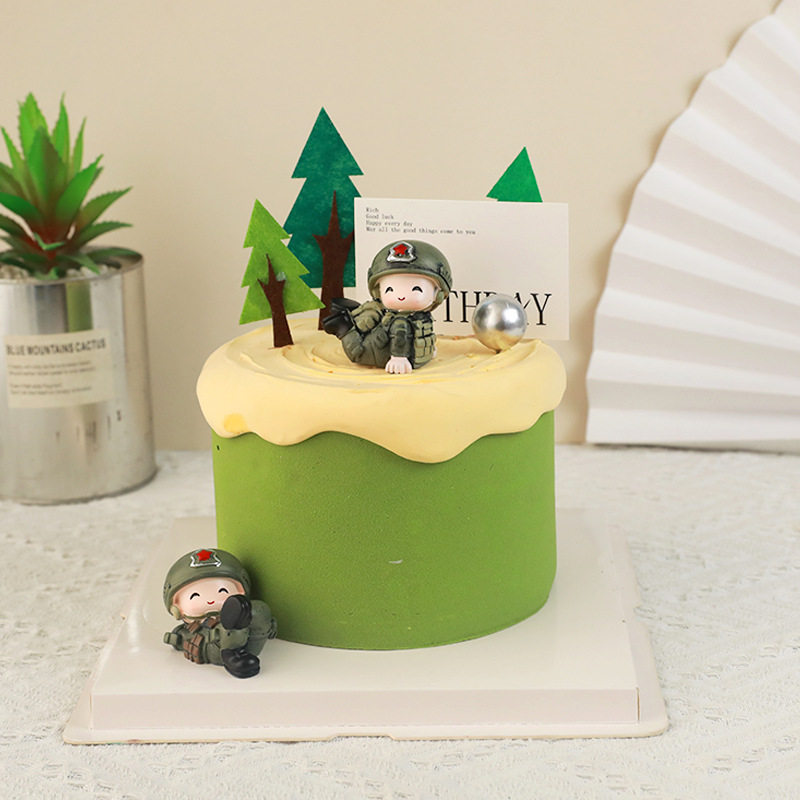 兵哥哥生日蛋糕装饰迷彩小小特种兵摆件男神建军节军人男孩插件