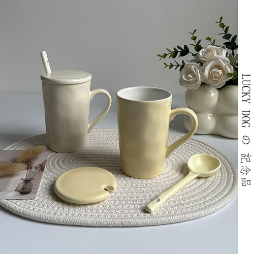 釉下彩高颜值简约杯子带盖高级感