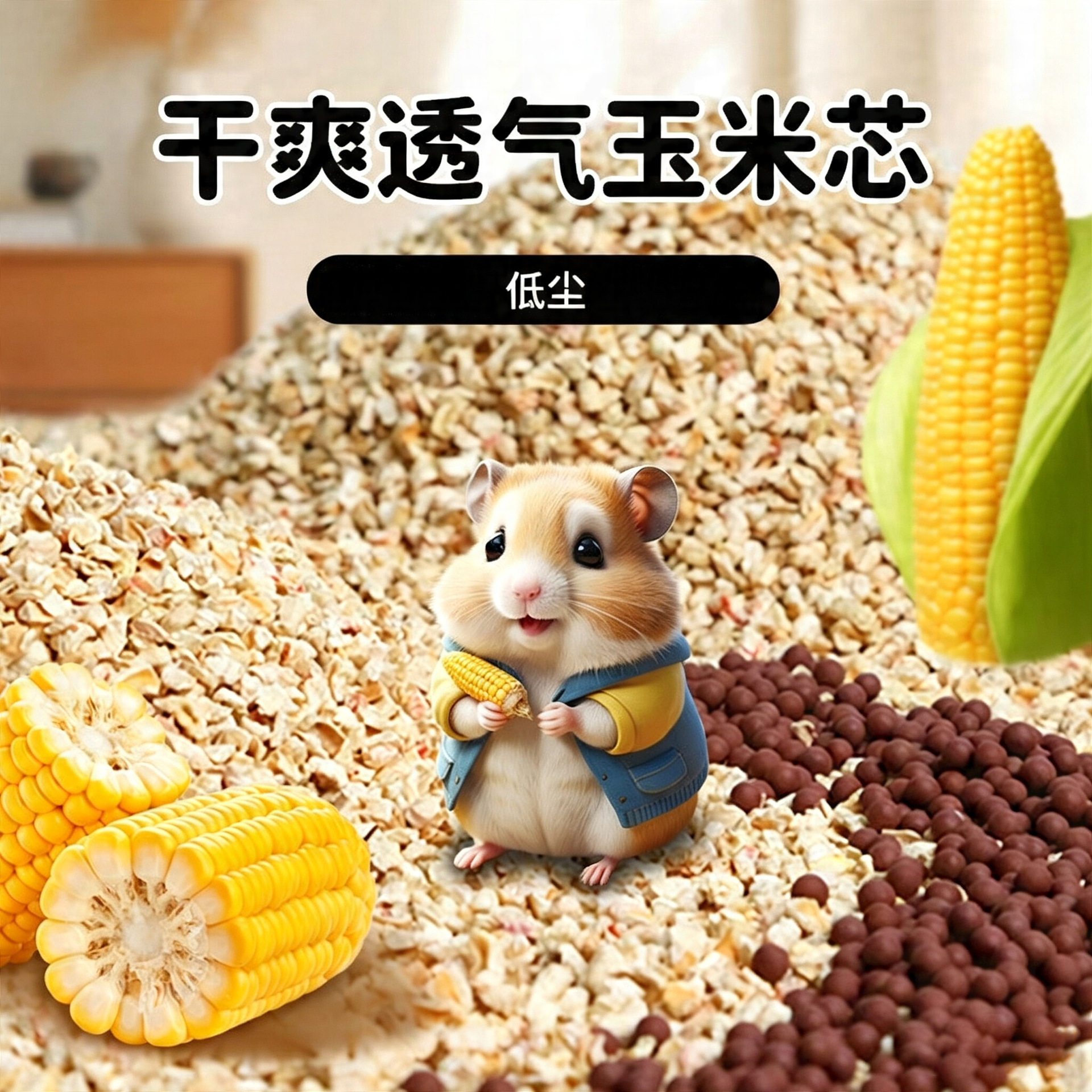 仓鼠食用玉米芯垫料夏季不易臭