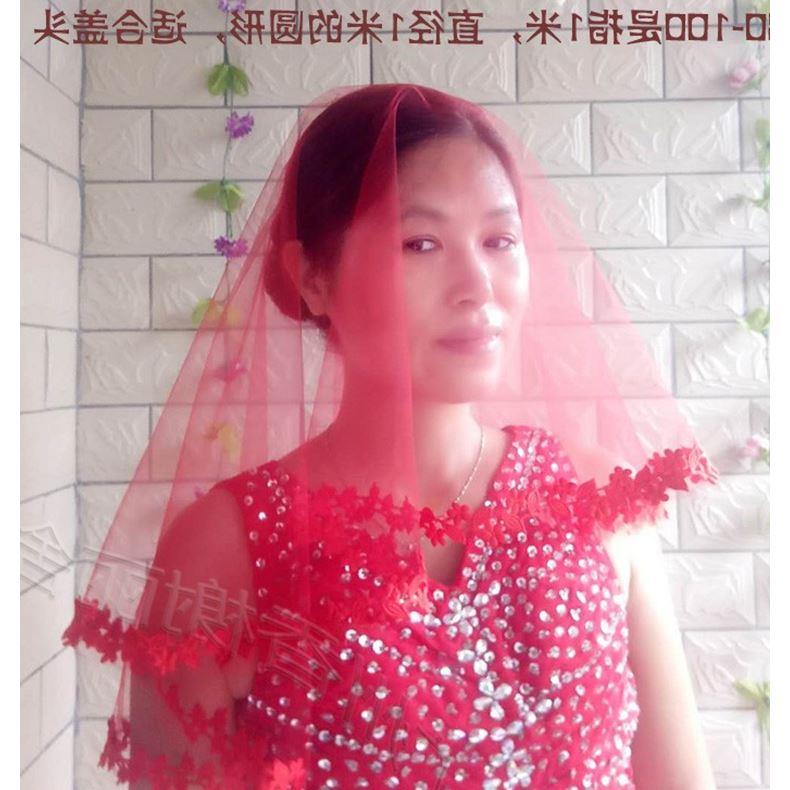 2019新款婚纱红色酒红色黑色小花边新娘结婚盖头短款拖尾超长头纱|ruв категории Аксессуары, свадебное платье, аксессуары, вуаль - от Buy2taobao.com для оказания профессиональной услуги покупки агента Taobao