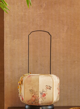 物几原创新中式蝶恋花富贵人家手提灯宋代美学氛围灯提梁充电台灯