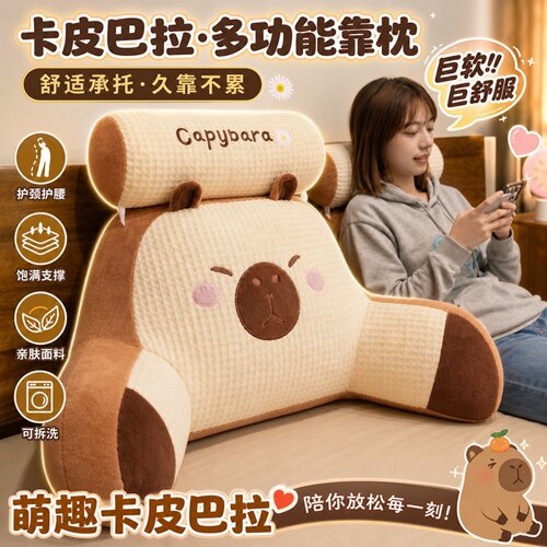 凉感床上靠枕冰丝乳胶大靠背靠垫