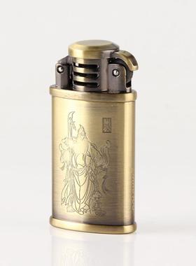 HY308老式金属创意砂轮明火打火机充气打火机