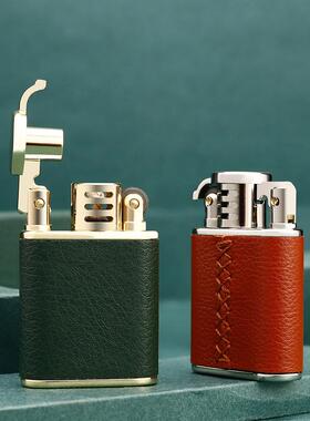 CF309皮纹复古老九门男士商务砂轮煤油打火机收藏级送礼