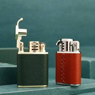 CF309皮纹复古老九门男士 商务砂轮煤油打火机收藏级送礼