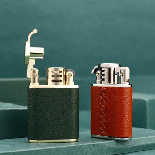 CF309皮纹复古老九门男士商务砂轮煤油打火机收藏级送礼