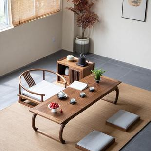 榻榻米茶桌日式禅意茶几实木小桌子飘窗书桌阳台中式小矮炕桌家用