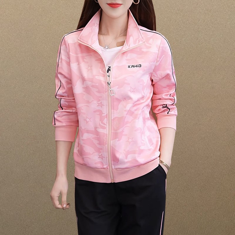 迈耐克斯开衫运动套装女春秋季中年女士减龄2025新款休闲服三件套