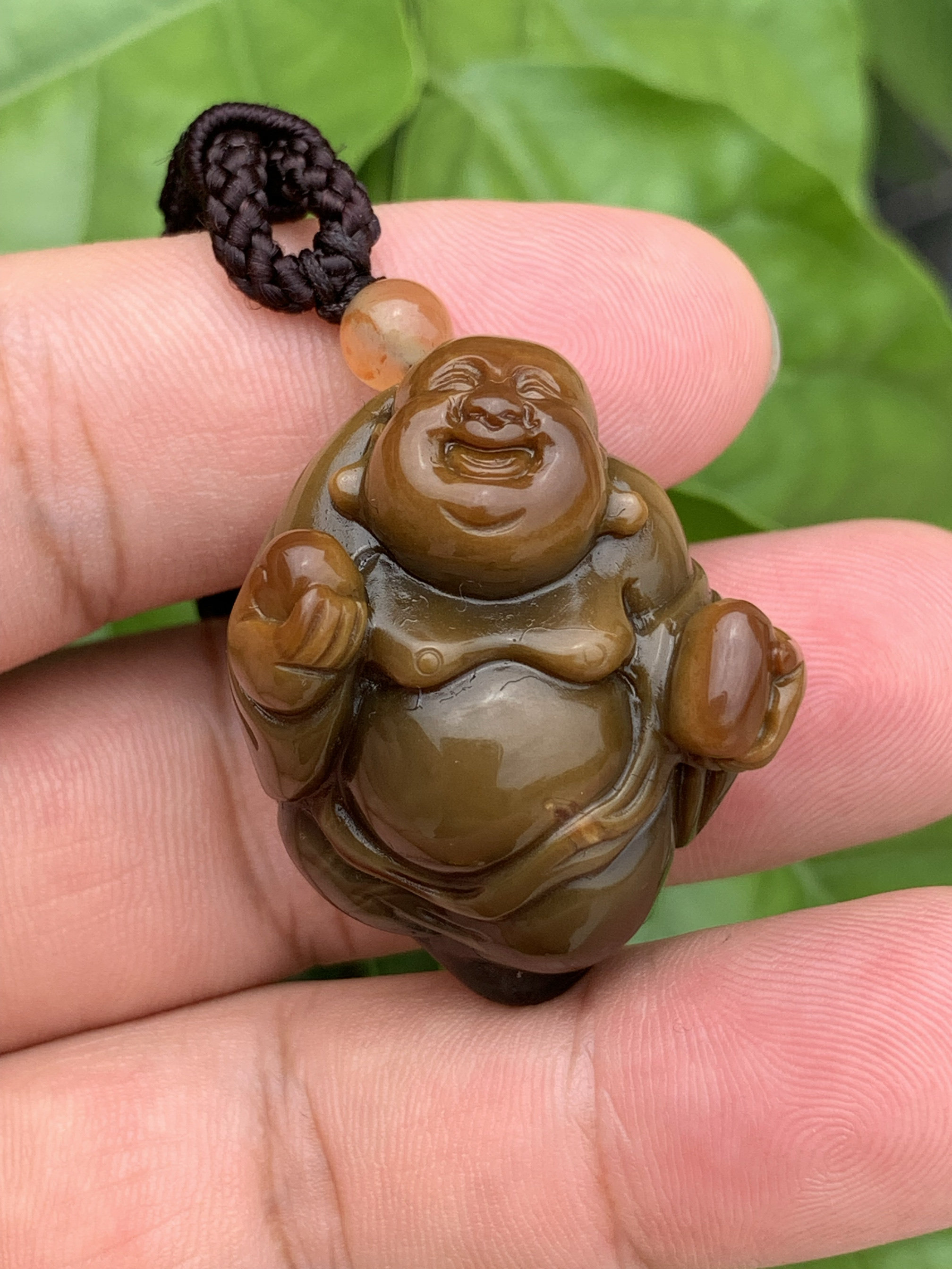 天然阿拉善彩玉佛公吊坠