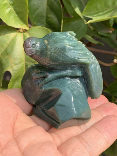 特价放漏，天然印尼七彩玉巧色精工鸿运当头小鸟摆件