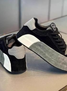 欧洲站男鞋冬季潮牌百搭网红爆款运动休闲男士内增高厚底阿甘潮鞋