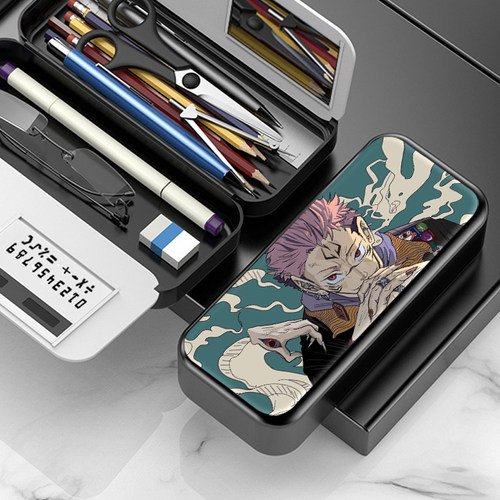 咒术回战虎杖悠仁宿傩中小学生网红文具盒铅笔盒磨砂笔盒大容量