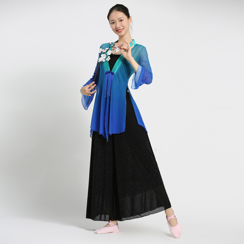 日本无印MUJIE古典舞蹈服练功服装女身韵纱衣仙气中国风民族舞飘