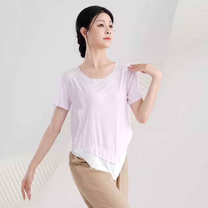 日本无印MUJIE夏秋专业中国古典舞蹈练功服女成人修身短袖袖上衣