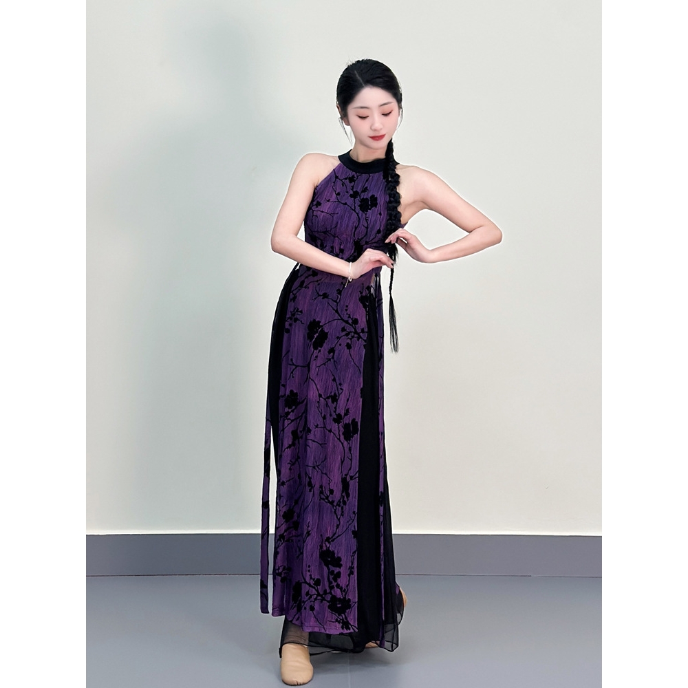 日本无印MUJIE新款古典舞蹈服新中式旗袍女表演出服练功服中国舞